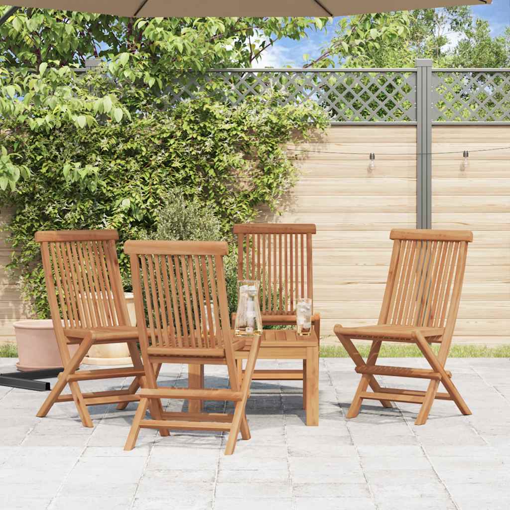 Vidaxl tuinstoelen inklapbaar 4 st massief teakhout