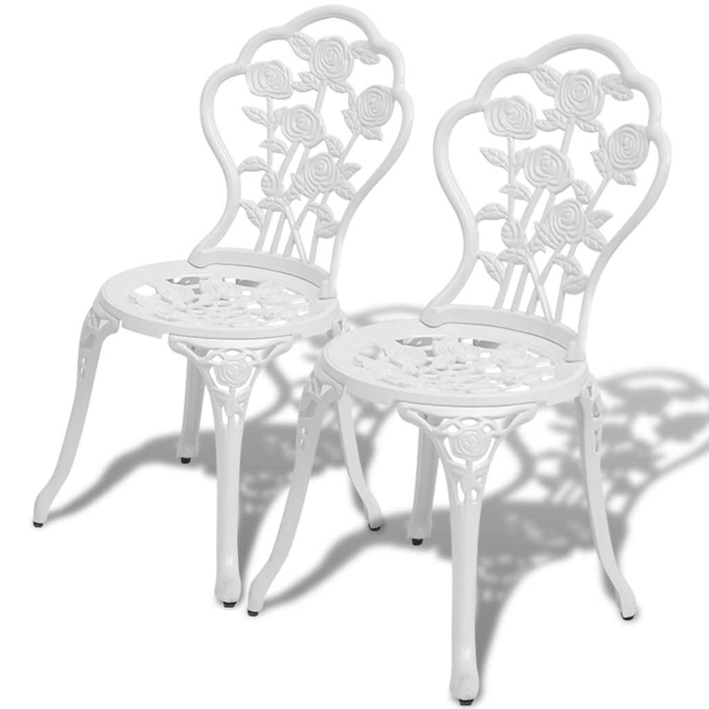 Vidaxl bistrostoelen 2 st gietaluminium wit