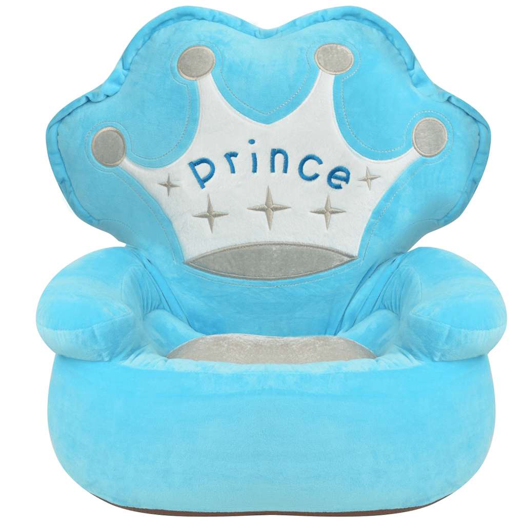 Vidaxl kinderstoel prins pluche blauw