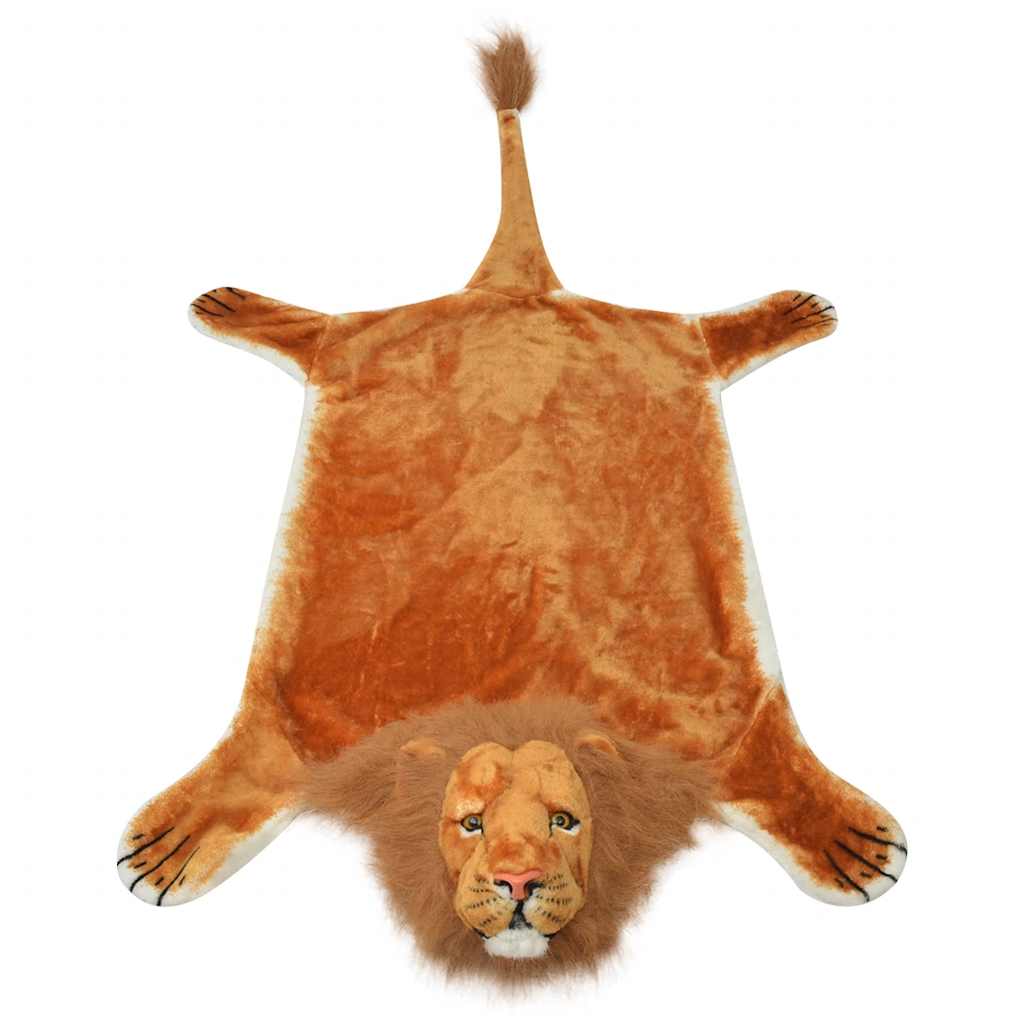 Vidaxl leeuwenvloerkleed pluche 205 cm bruin