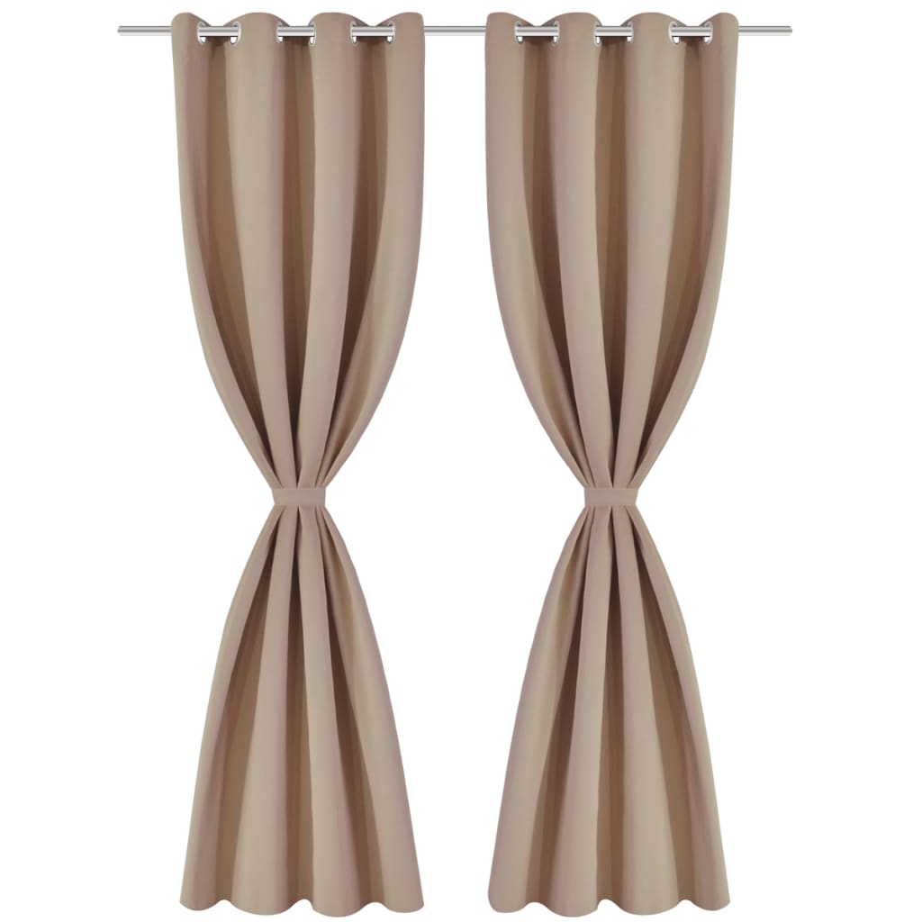 VIDAXL -Vorhänge mit Metallringen Blackout 135x175 Cream 2 PCs