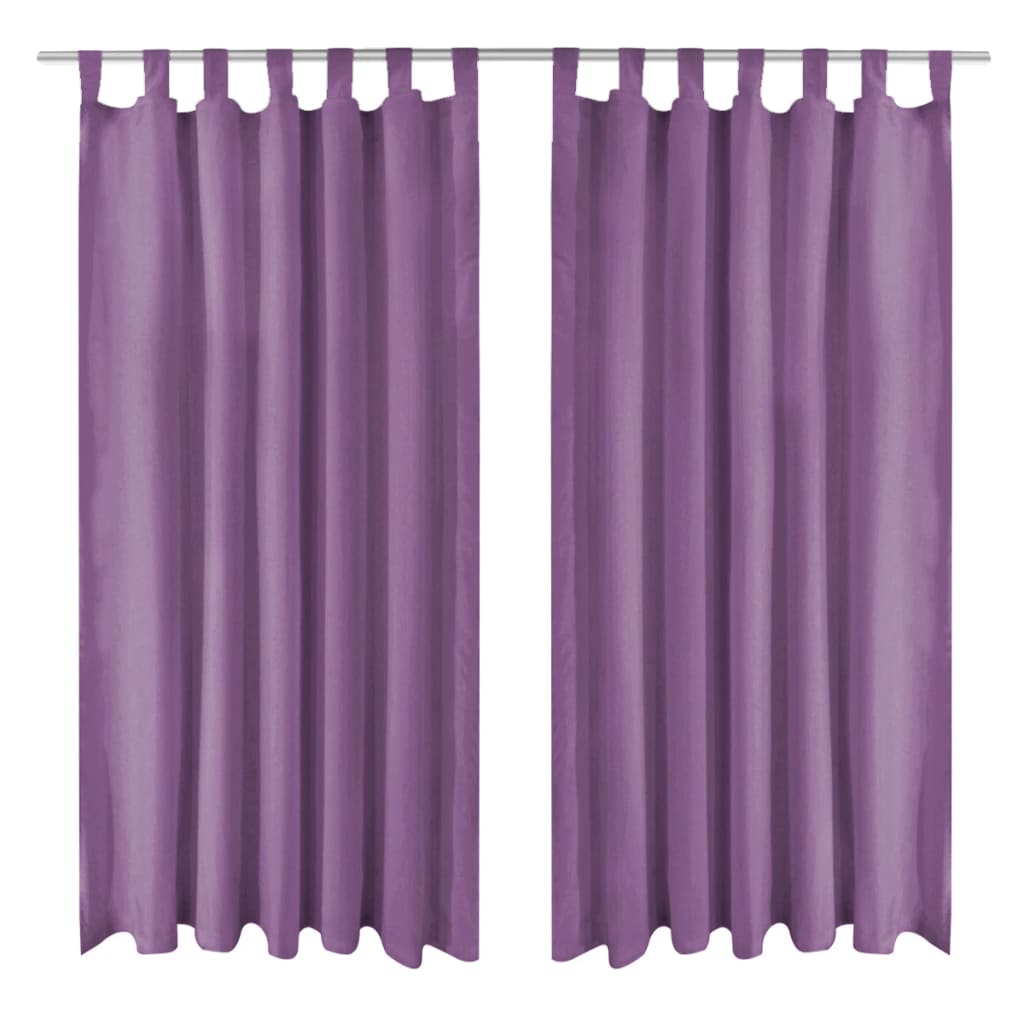 Vidaxl-Mikrosatinvorhänge mit Schleifen 140x225 cm Lila 2 STs
