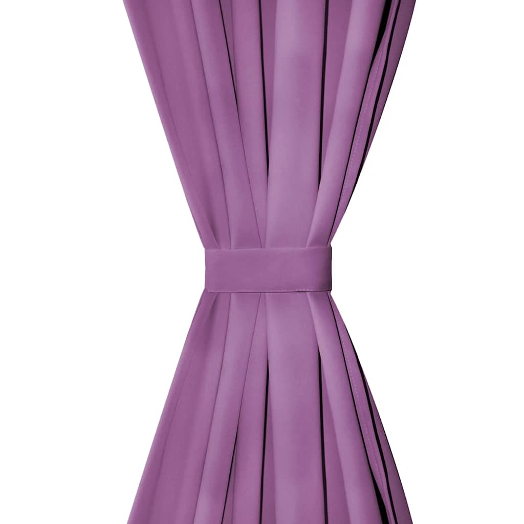 Vidaxl-Mikrosatinvorhänge mit Schleifen 140x245 cm Lila 2 STs