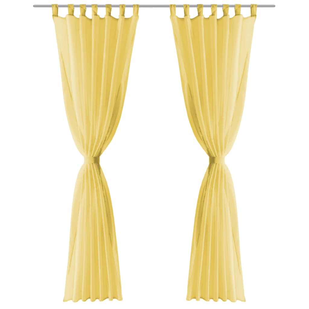 VIDAXL -Vorhänge Voile 140x175 cm Gelb 2 Sts