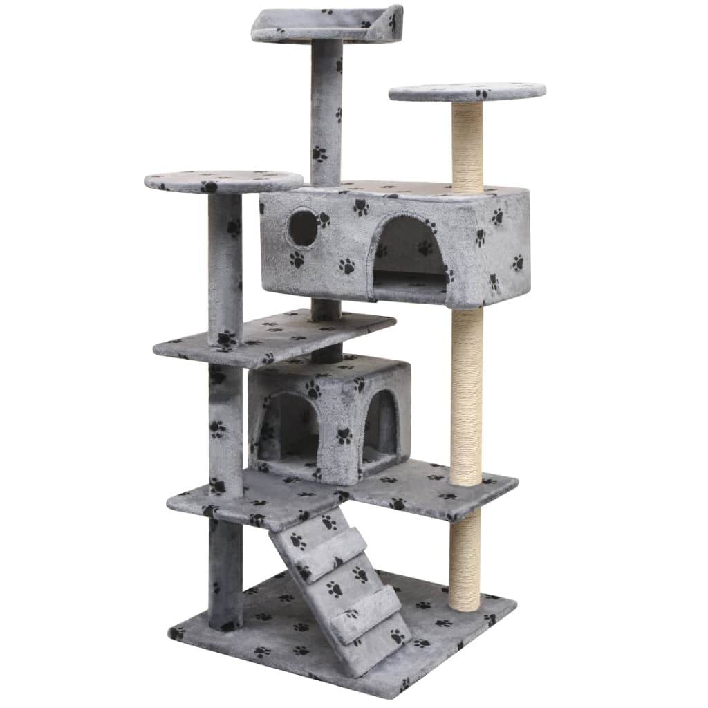 Vidaxl -Katzenkratzerpost mit Sisal -Kratzern 125 cm Pootprint Gray