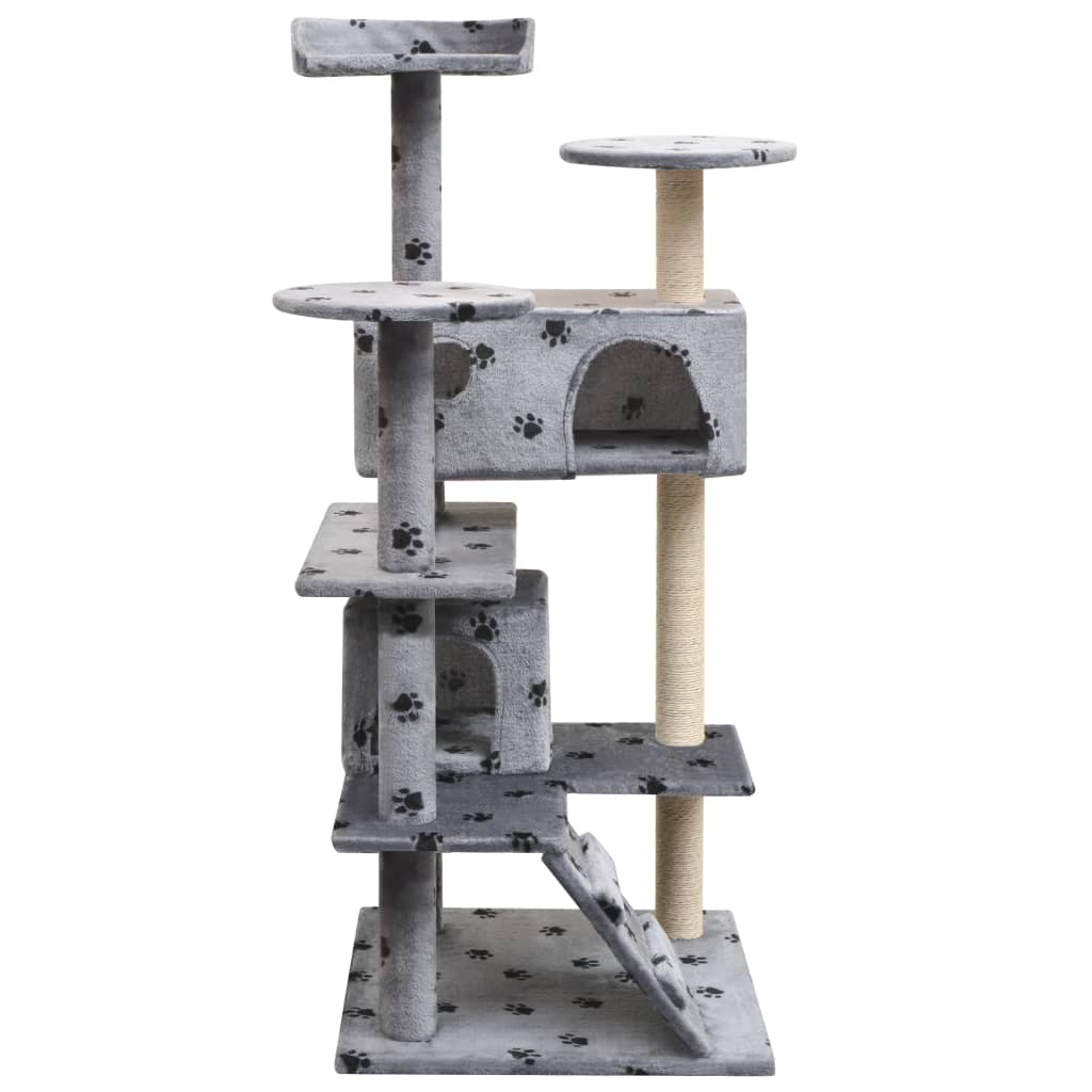 Vidaxl -Katzenkratzerpost mit Sisal -Kratzern 125 cm Pootprint Gray