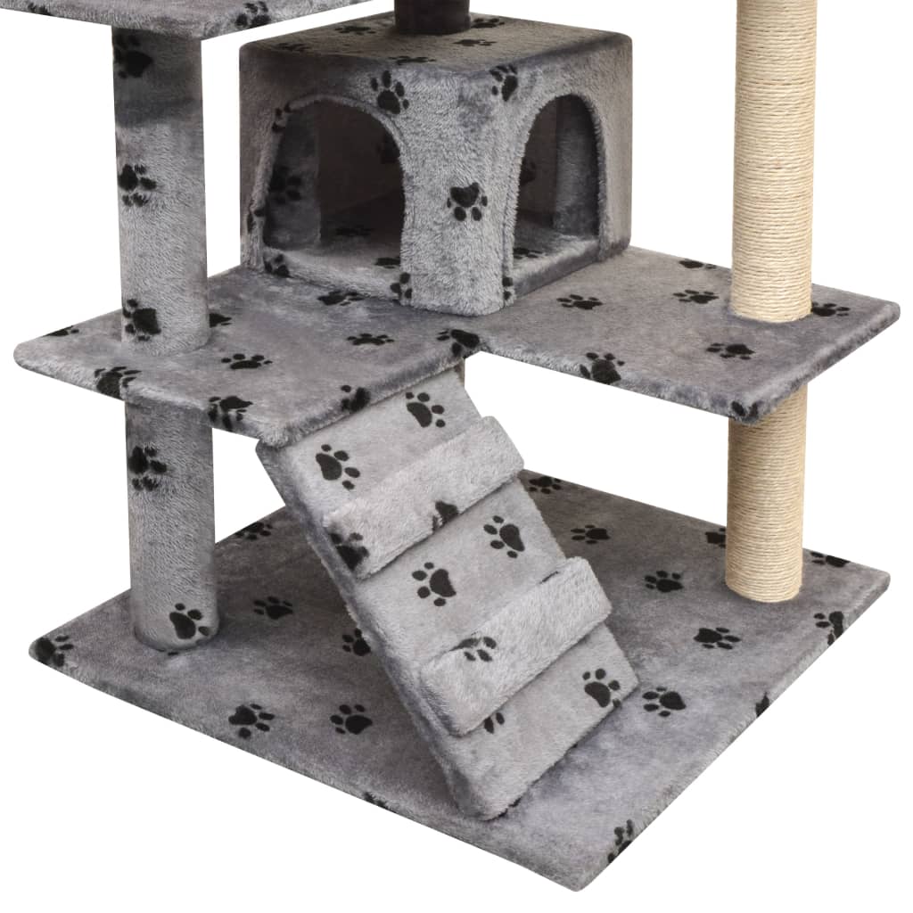 Vidaxl -Katzenkratzerpost mit Sisal -Kratzern 125 cm Pootprint Gray