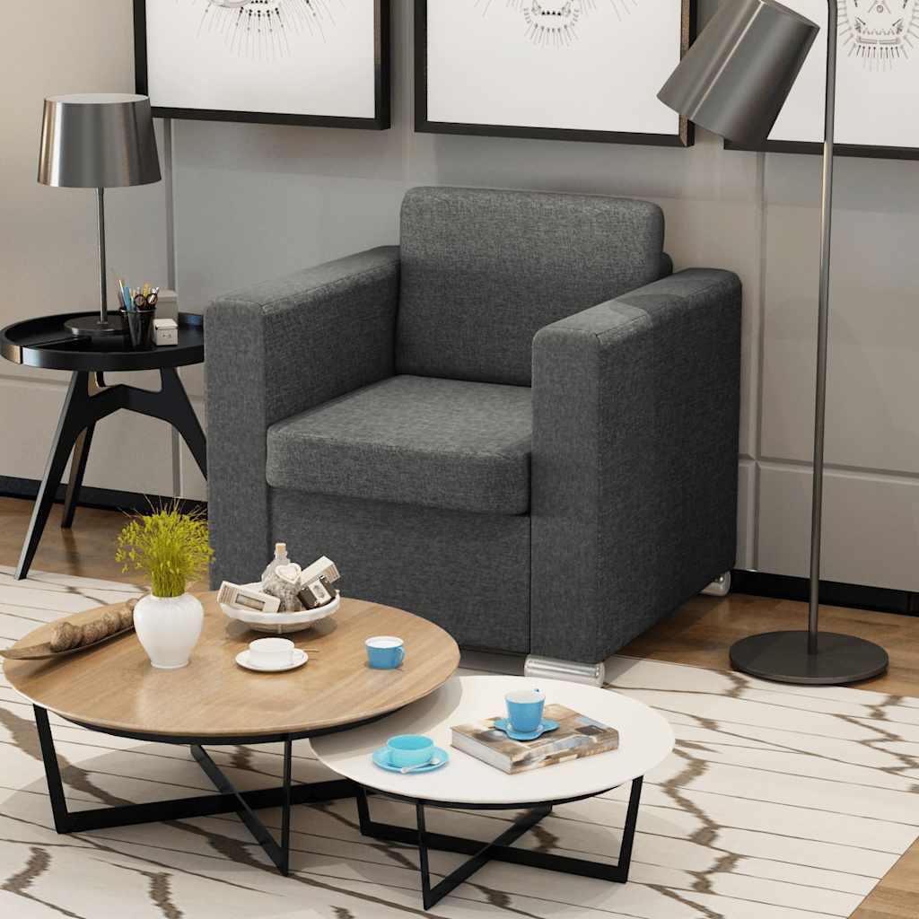 Vidaxl fauteuil stof donkergrijs