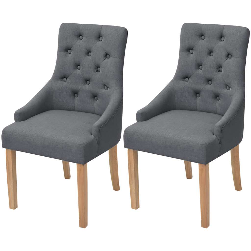 Vidaxl eetkamerstoelen 2 st stof donkergrijs
