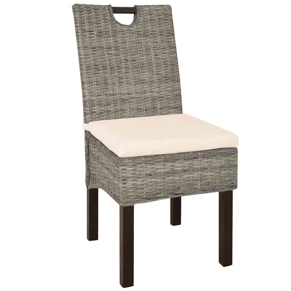 Vidaxl eetkamerstoel kubu 2 stuks rattan mangohout