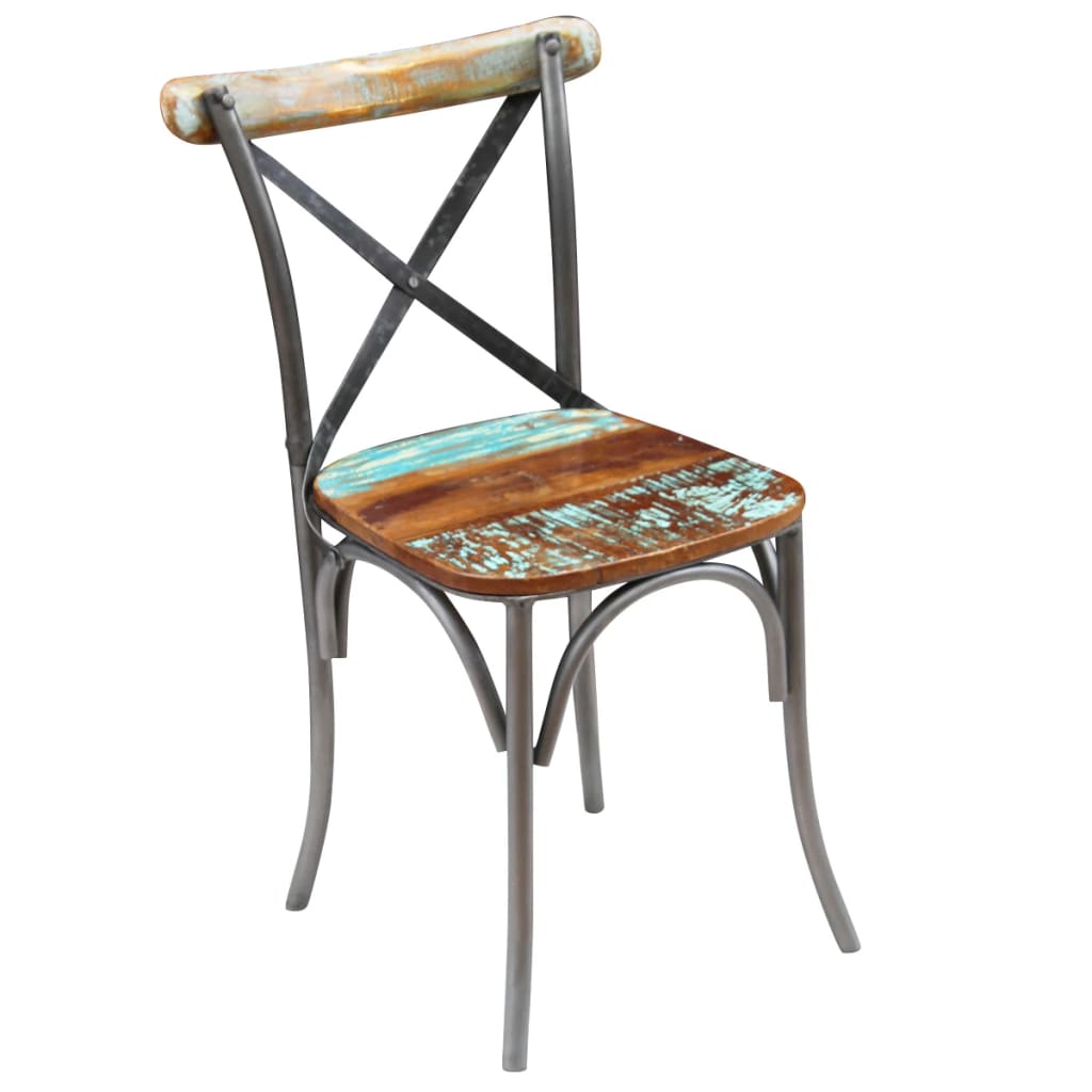 Vidaxl eetkamerstoelen 2 st massief gerecycled hout