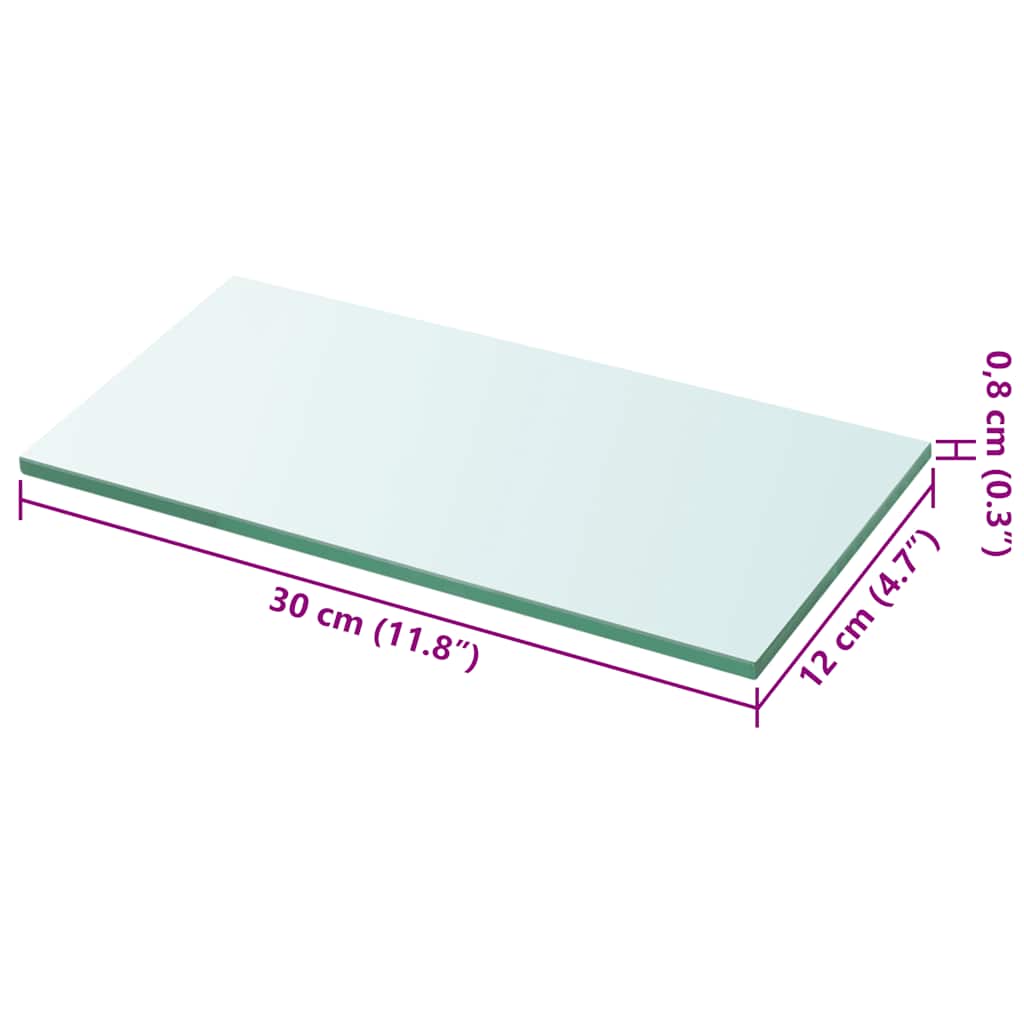 Vidaxl wandschap transparant 30x12 cm glas