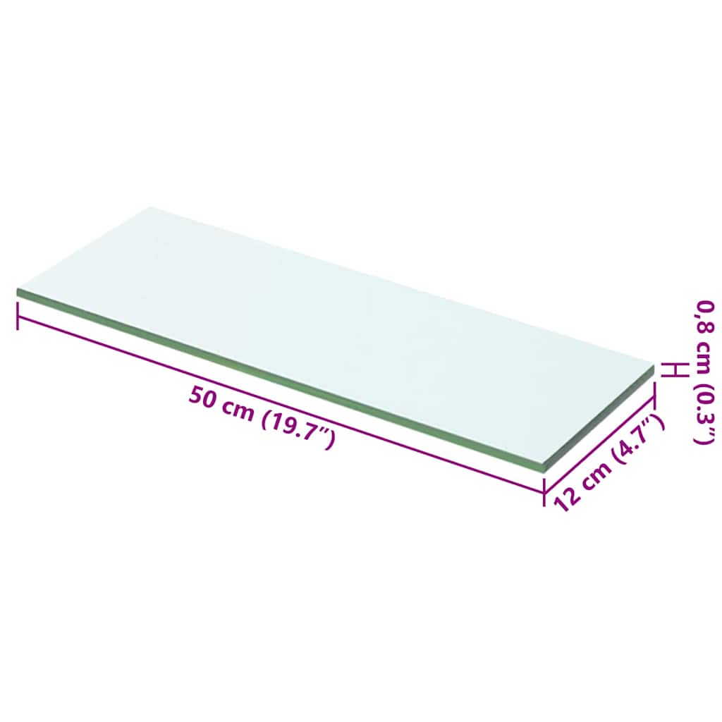 Vidaxl wandschap transparant 50x12 cm glas