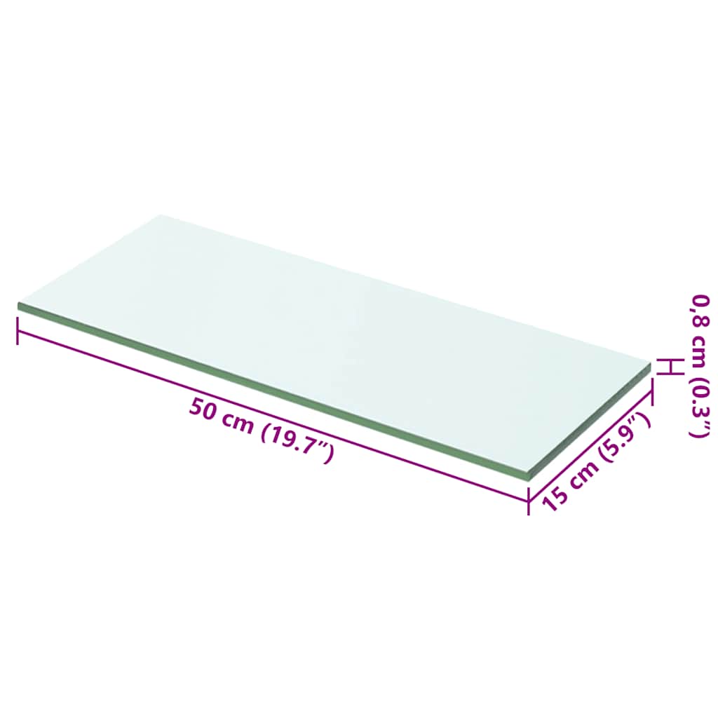 Vidaxl wandschap transparant 50x15 cm glas
