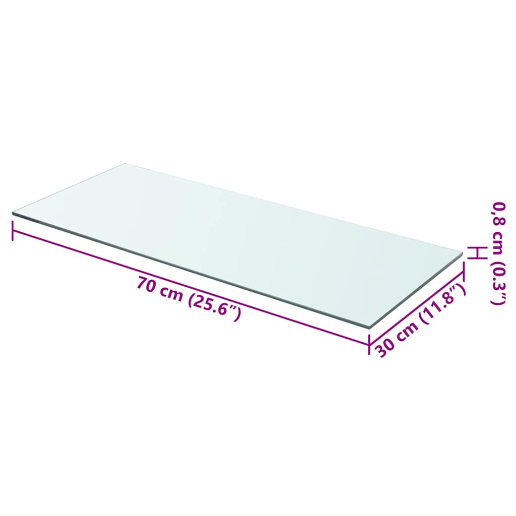 Vidaxl wandschap transparant 70x30 cm glas