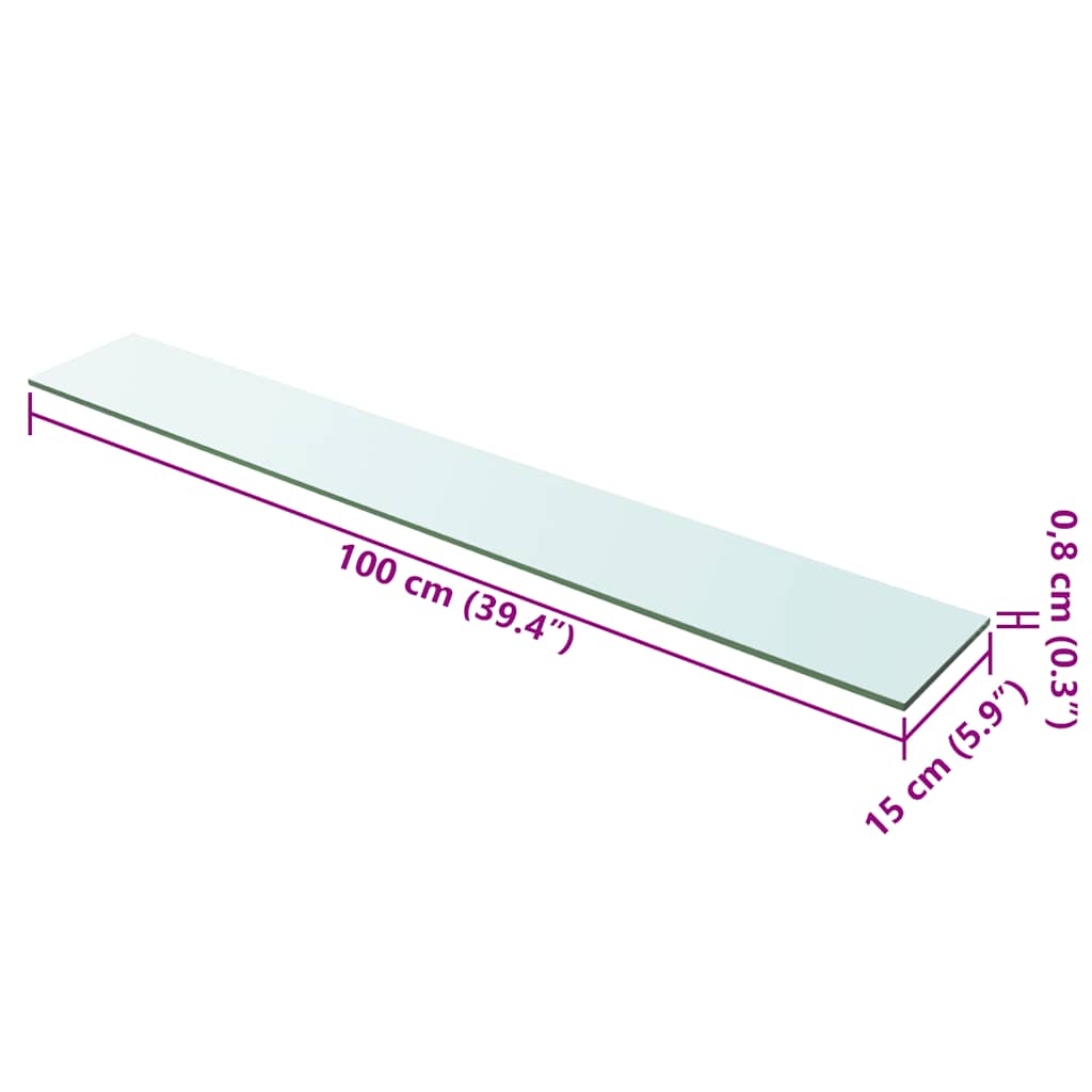 Vidaxl wandschap transparant 100x15 cm glas