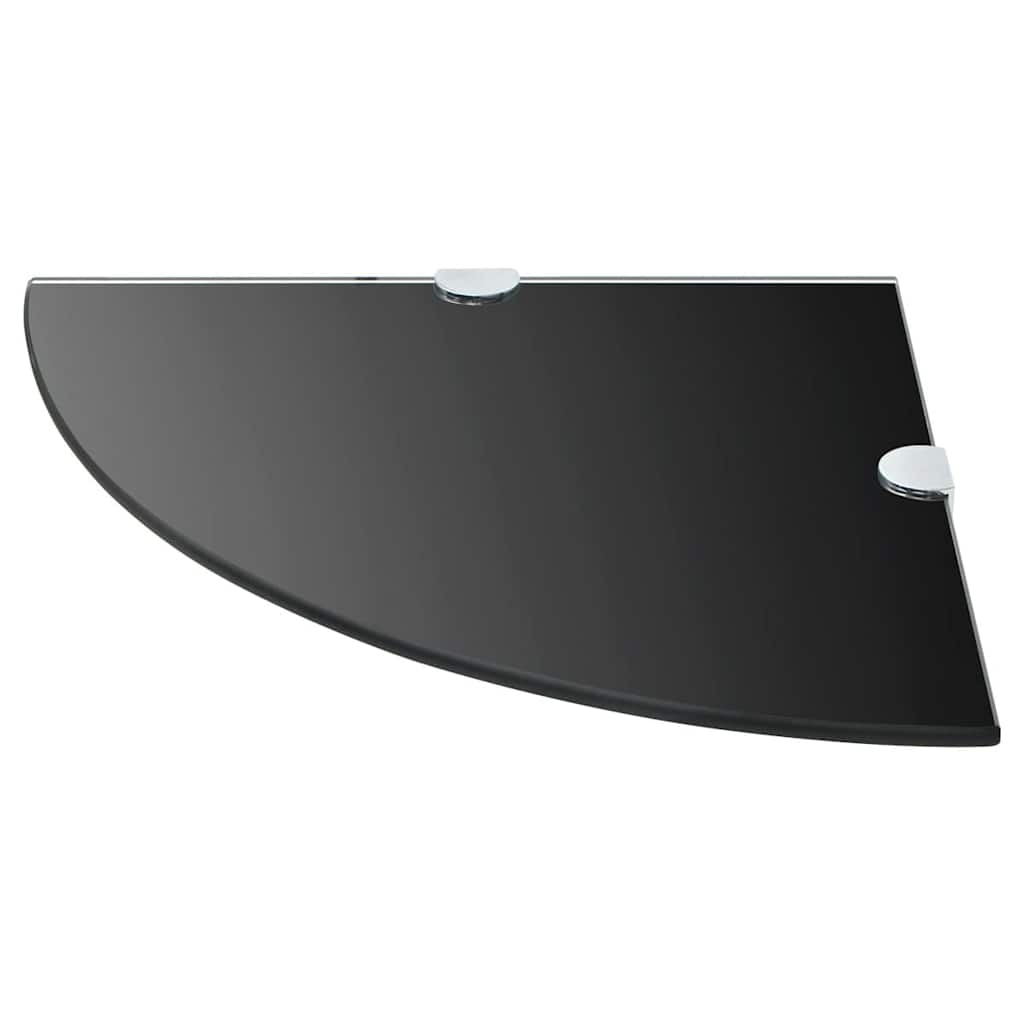 Vidaxl hoekschap met chromen dragers zwart 35x35 cm glas