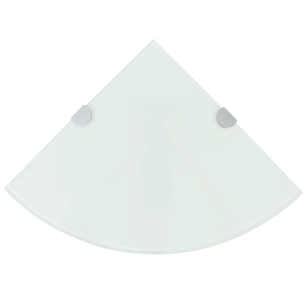 Vidaxl hoekschap met chromen dragers wit 35x35 cm glas