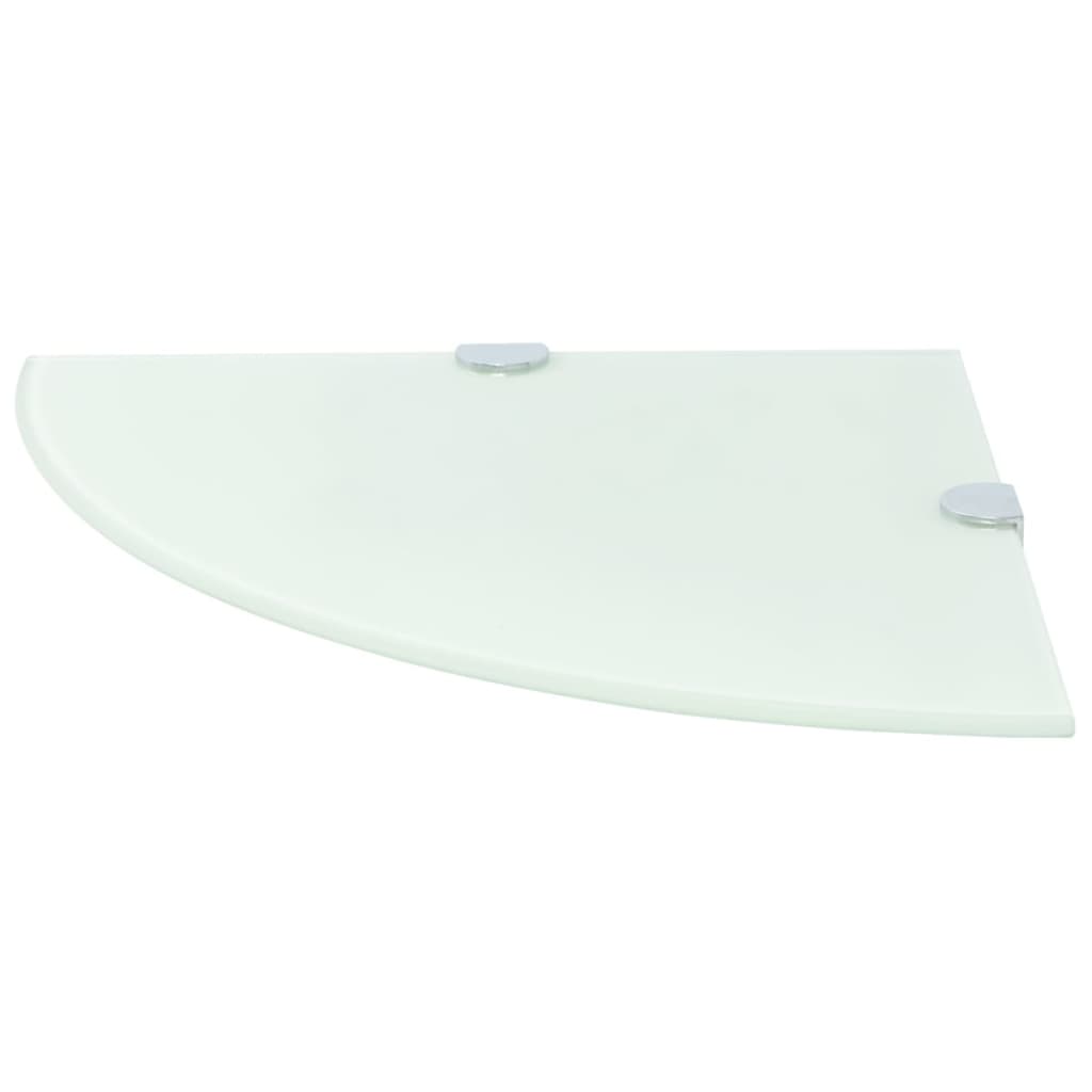 Vidaxl hoekschap met chromen dragers wit 35x35 cm glas