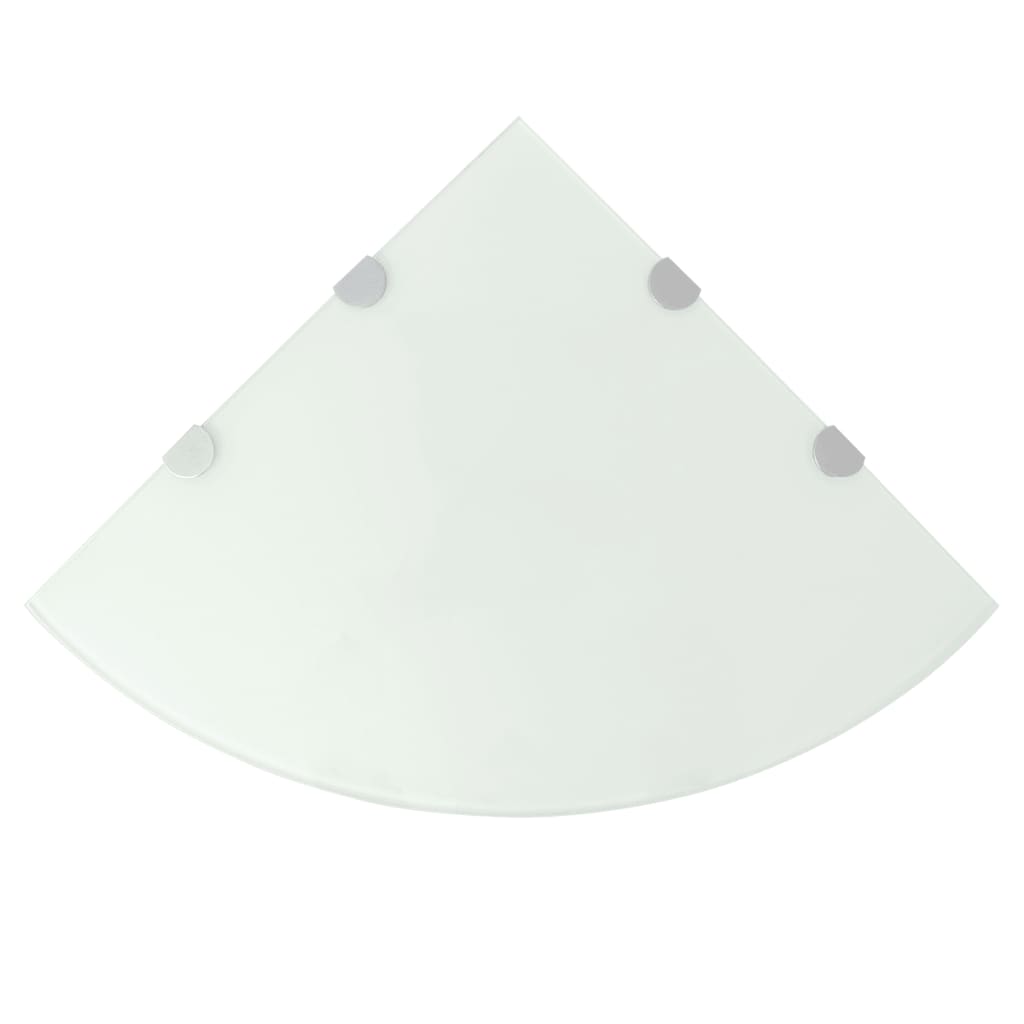 Vidaxl hoekschap met chromen dragers wit 45x45 cm glas