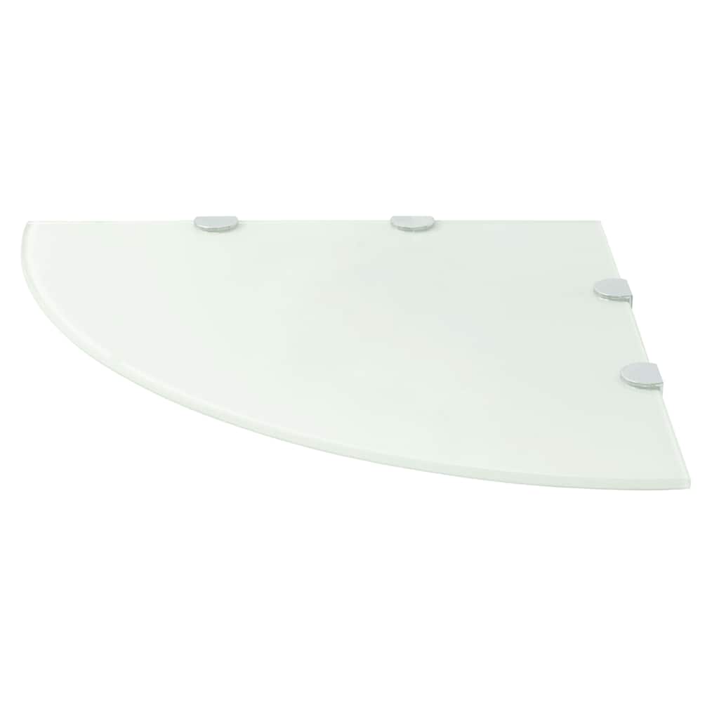 Vidaxl hoekschap met chromen dragers wit 45x45 cm glas