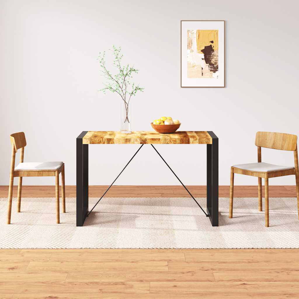 Vidaxl eettafel 120 cm massief ruw mangohout