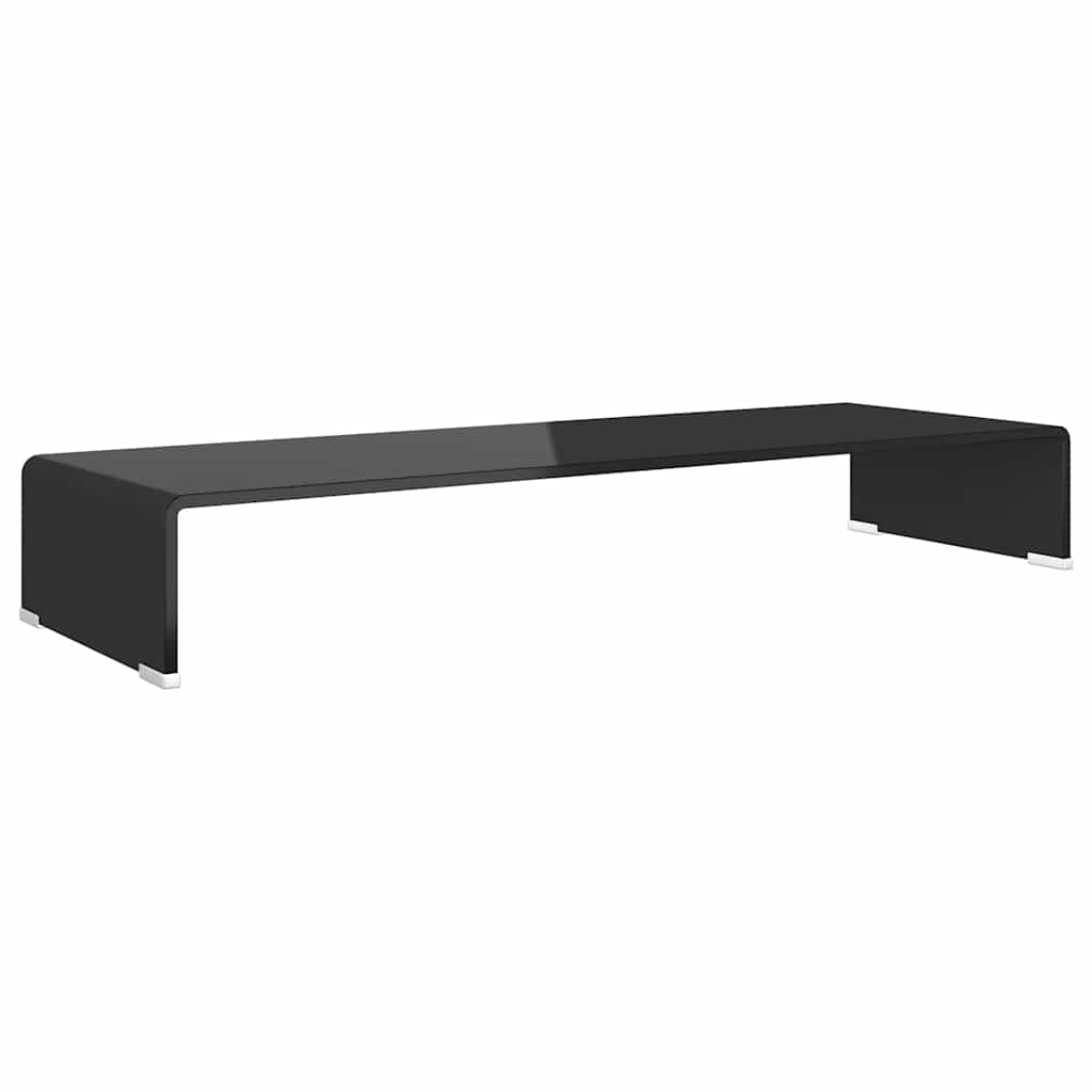 Vidaxl tv-meubel monitorverhoger zwart 90x30x13 cm glas