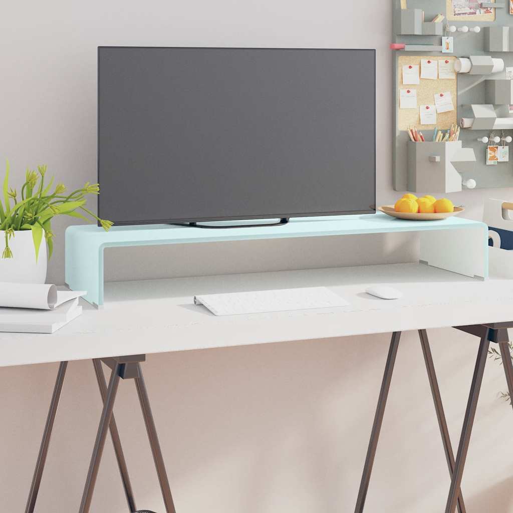 Vidaxl tv-meubel monitorverhoger 90x30x13 cm glas groen
