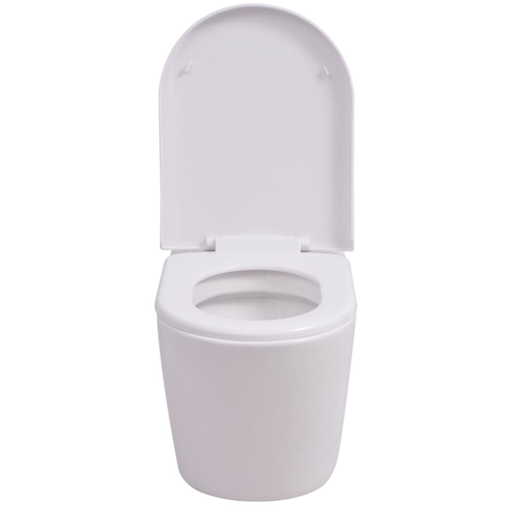 Vidaxl hängende Toilettenkeramik weiß