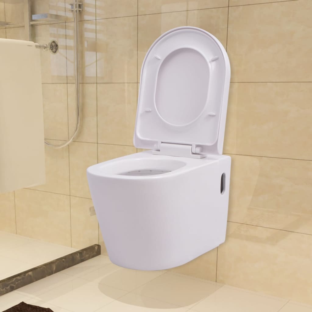 Vidaxl hängende Toilettenkeramik weiß
