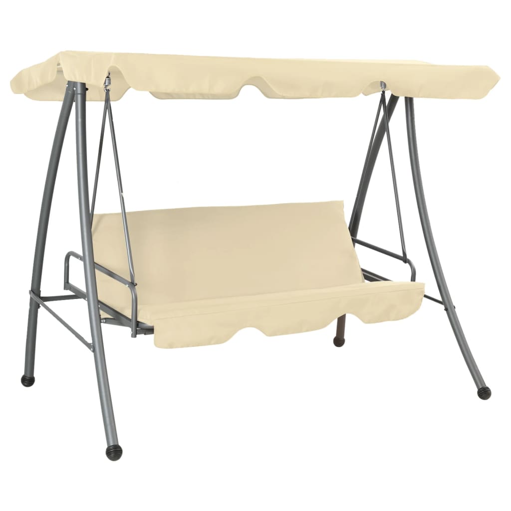 Vidaxl Swing Bench für Outdoor mit Luifel -Sandweiß