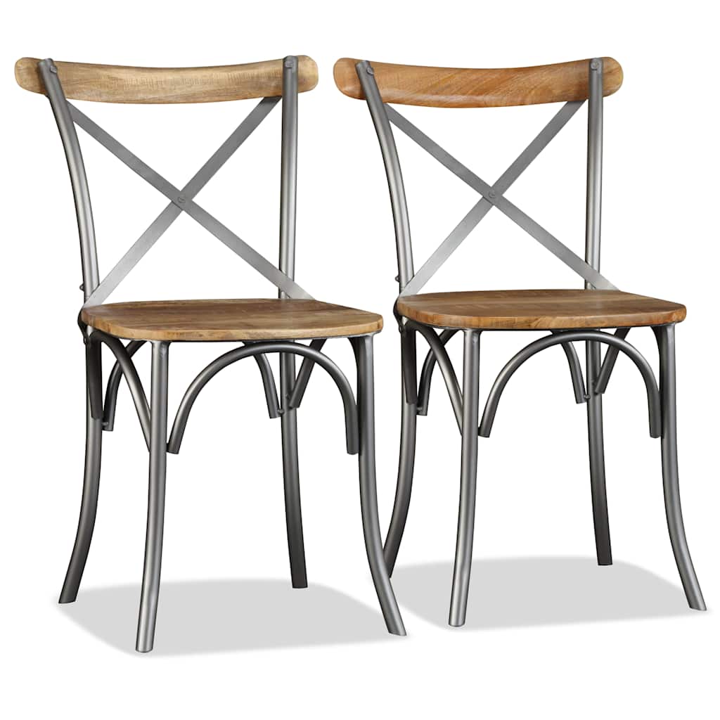 Vidaxl eetkamerstoelen 2 st massief mangohout