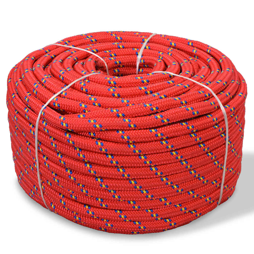 Vidaxxl Bootsseil 12 mm 50 m Polypropylen rot