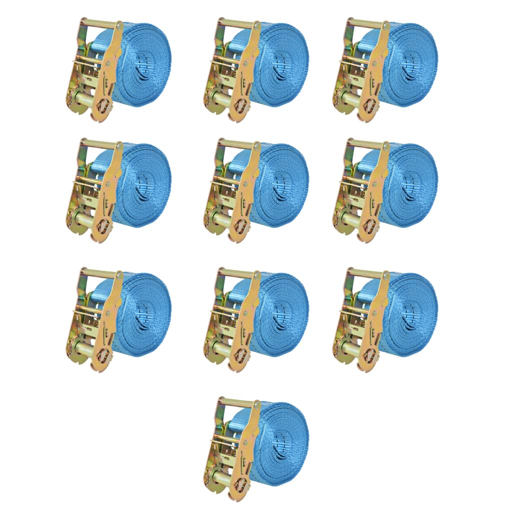 Vidaxl Spanngurte 2 Tonnen 6mx38mm blau 10 Stk