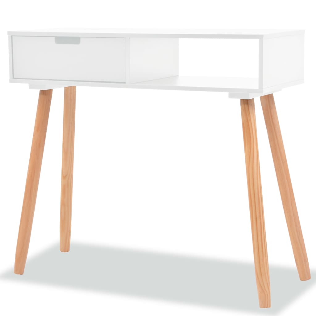 Vidaxl wandtafel 80x30x72 cm massief grenenhout wit