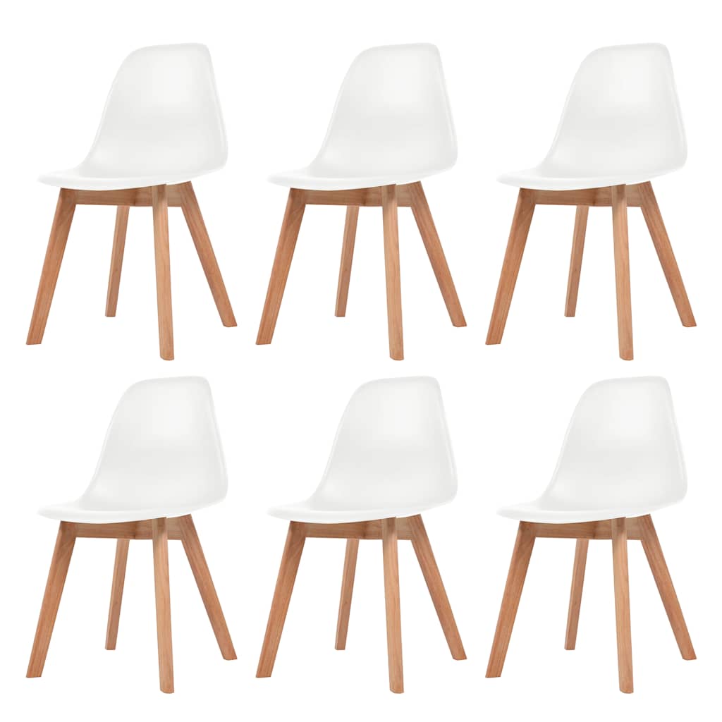 Vidaxl eetkamerstoelen 6 st kunststof wit
