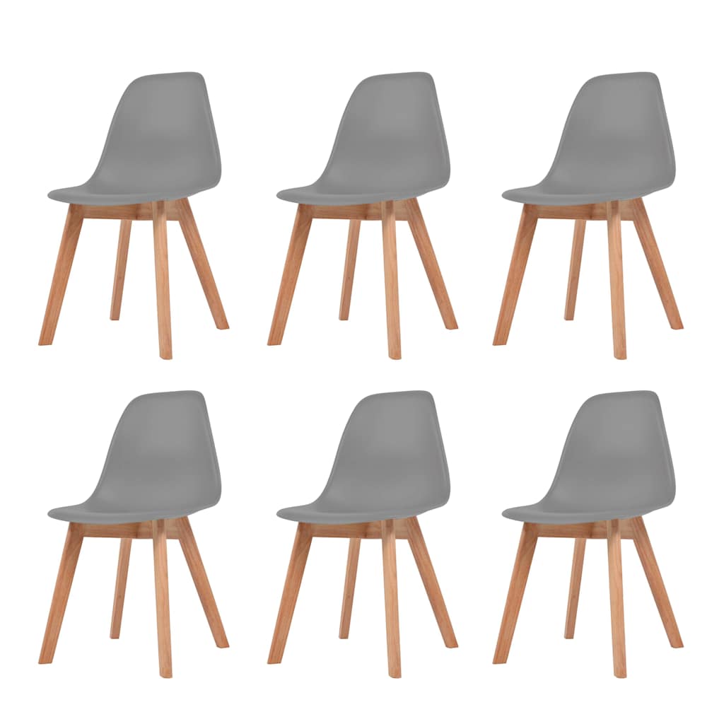 Vidaxl eetkamerstoelen 6 st kunststof grijs