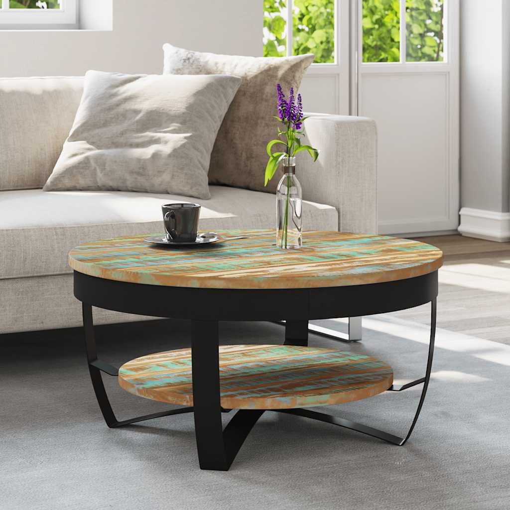 Vidaxl salontafel 65x32 cm massief gerecycled hout