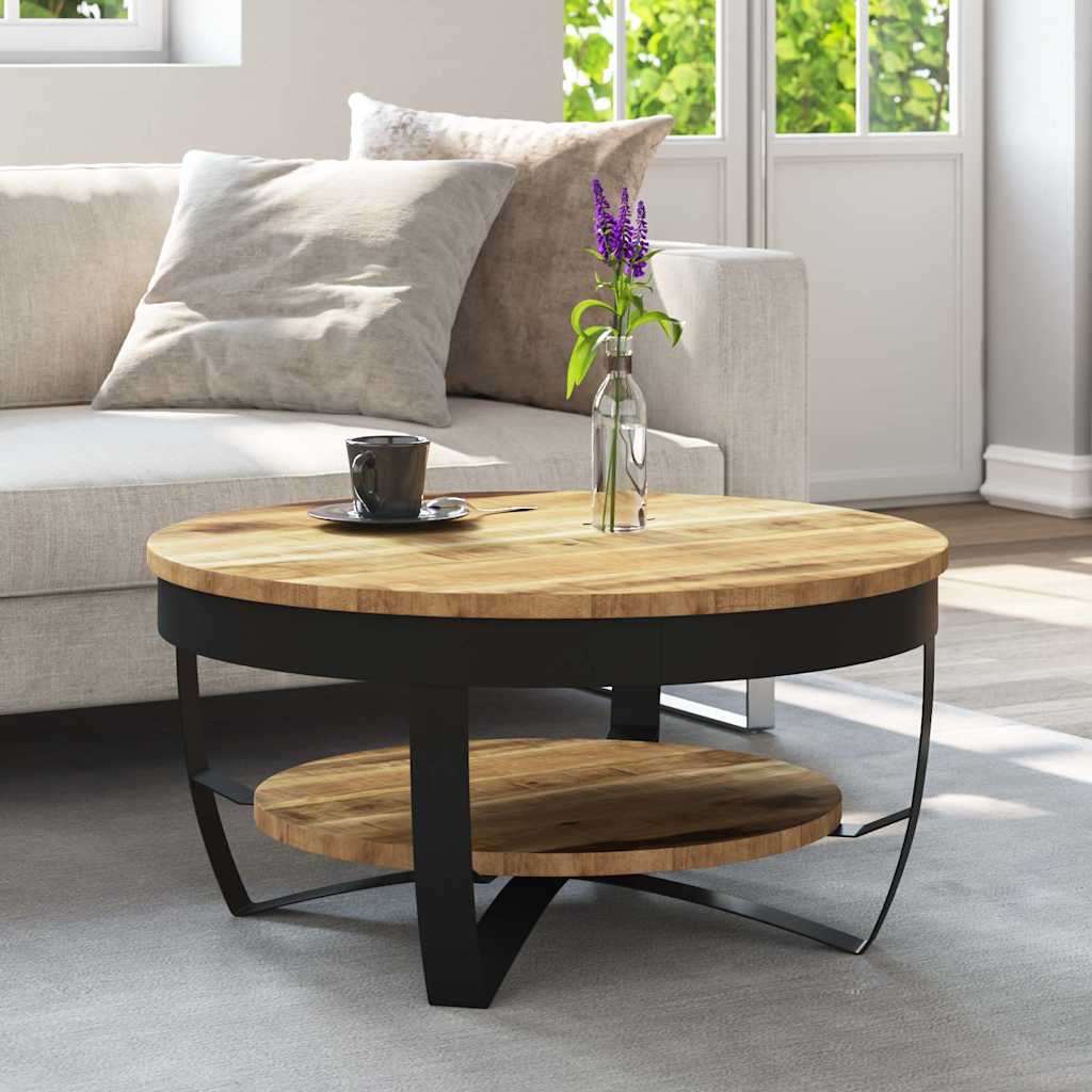Vidaxl salontafel 65x32 cm massief ruw mangohout