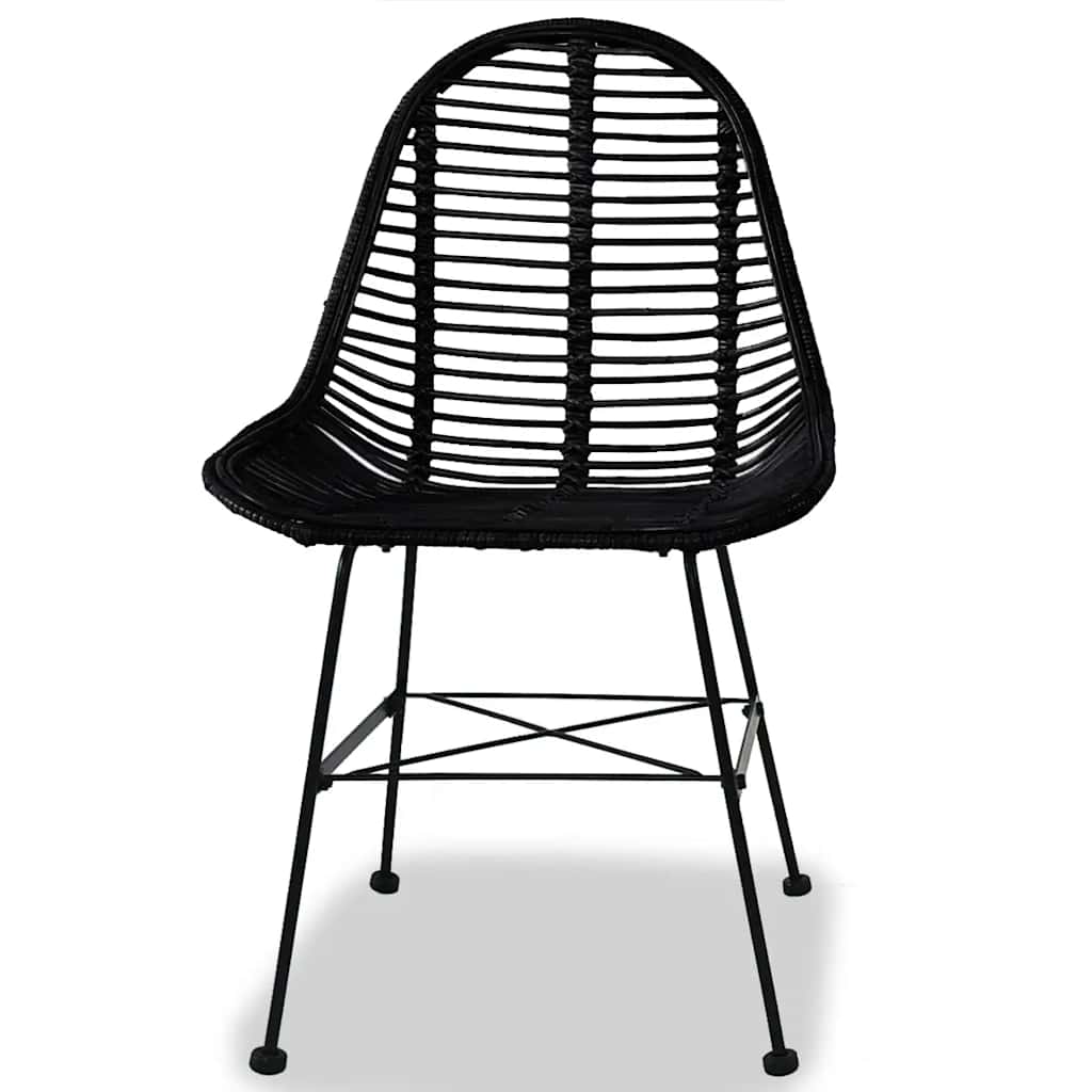 Vidaxl eetkamerstoelen 4 st natuurlijk rattan zwart