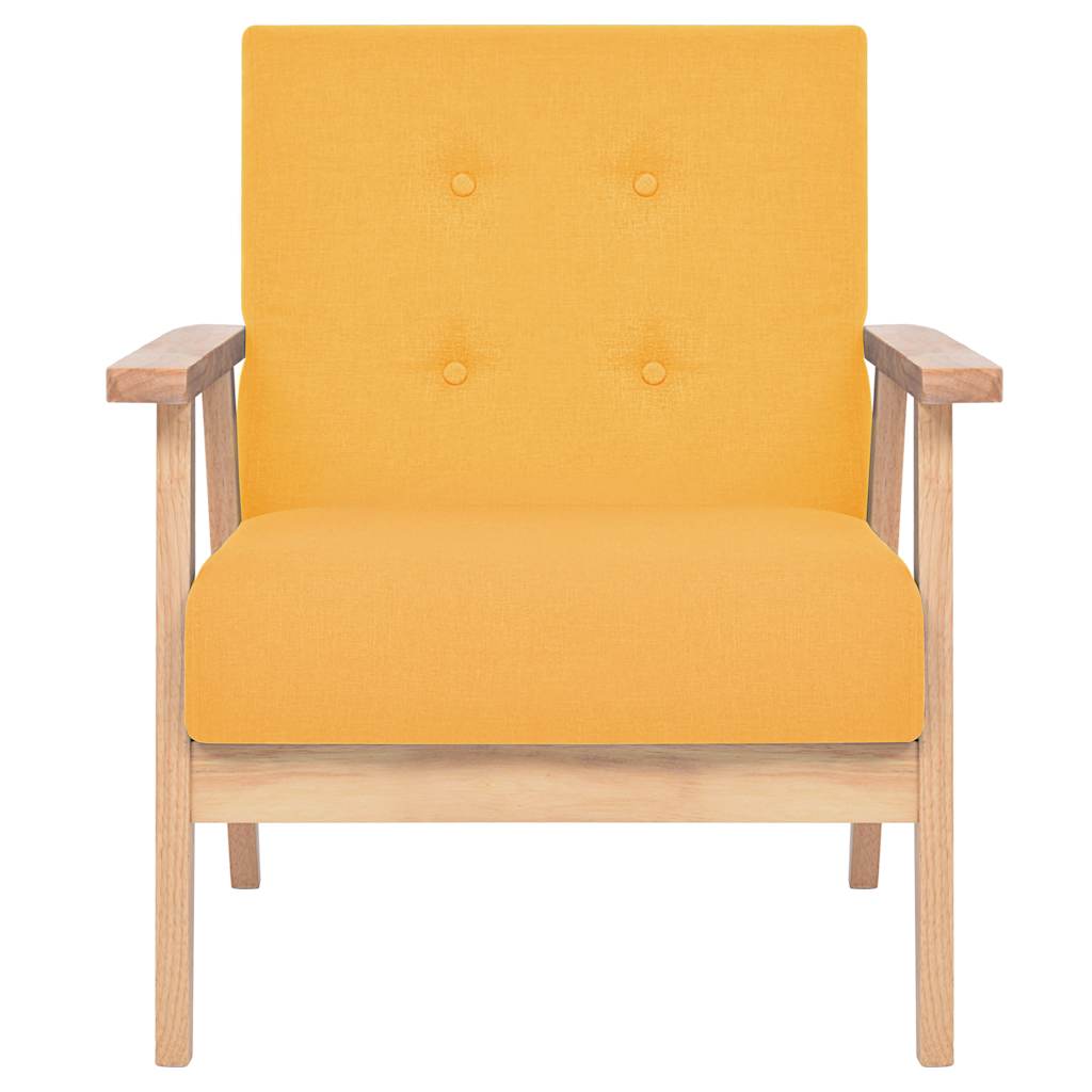 Vidaxl fauteuil stof geel