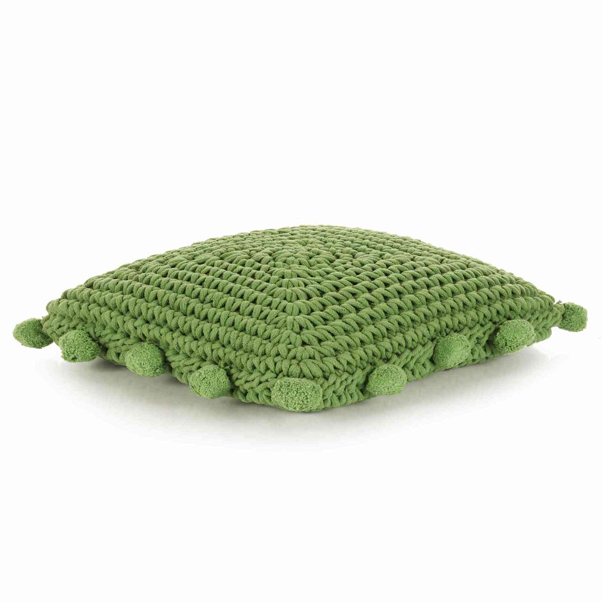 Vidaxl plaid kussen basketweave met kussen groen 50 x 50 cm katoen