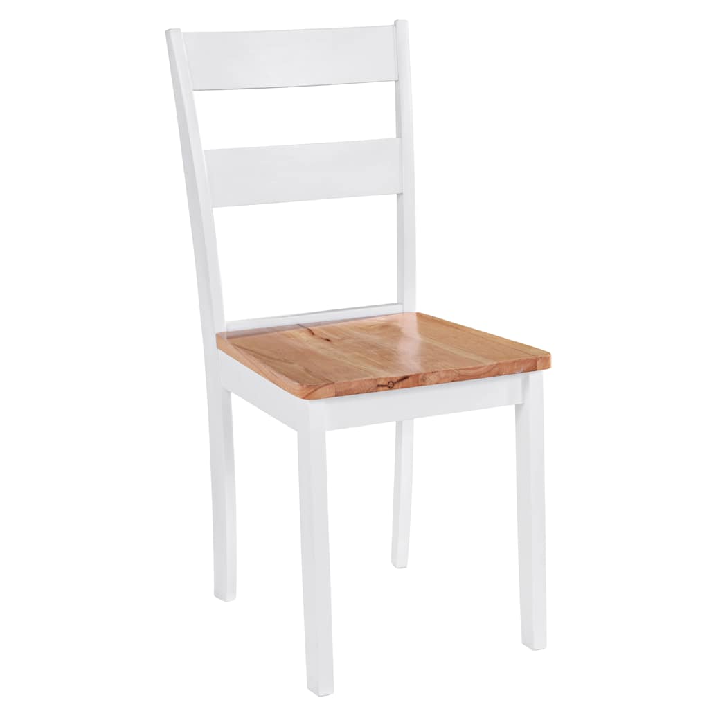 Vidaxl eetkamerstoelen 4 st massief rubberwood wit