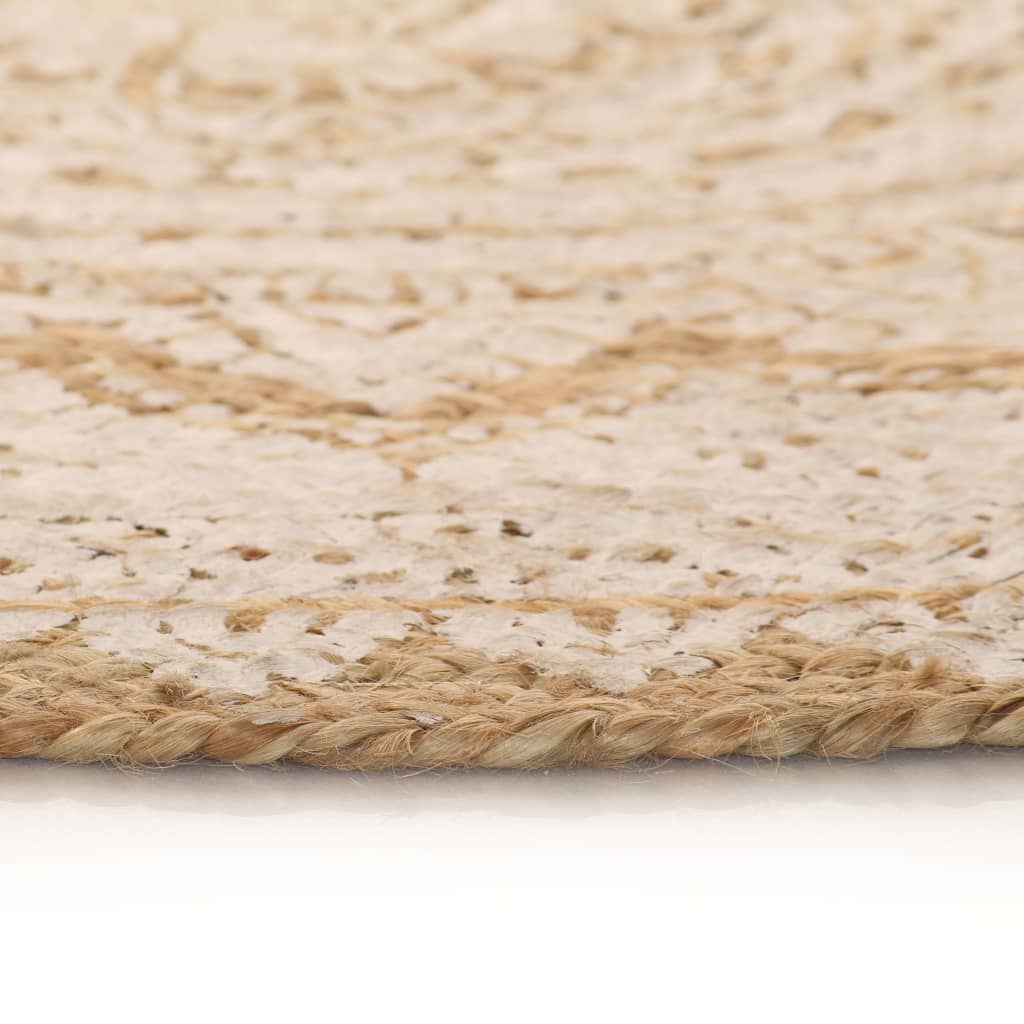 Vidaxl -Teppich mit dem Druck um 150 cm geflochtene Jute