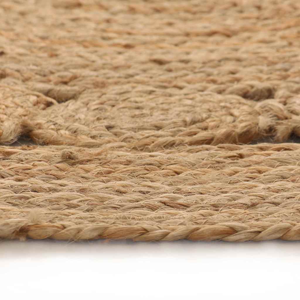 Vidaxl Teppich mit Design um 150 cm geflochtene Jute