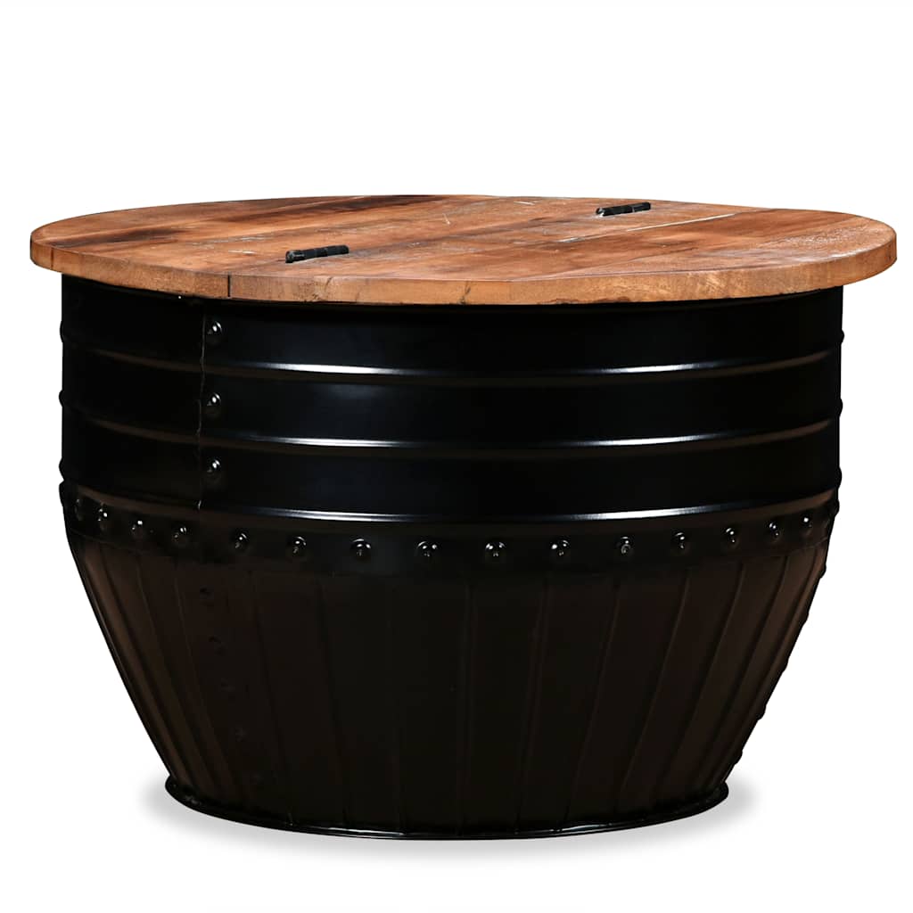 Vidaxl salontafel tonvormig massief gerecycled hout zwart