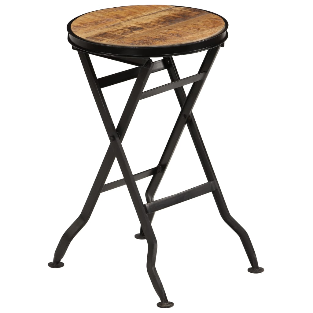 Vidaxl bureau met inklapbaar krukje 115x50x76 cm massief mangohout