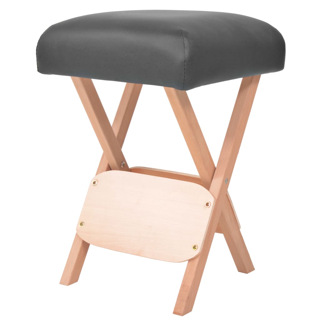 Vidaxl -Massagehocker mit 12 cm dicker Sitzklappschwarz schwarz