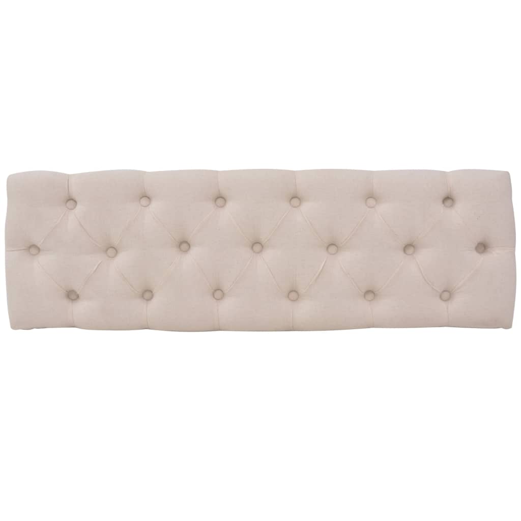 Vidaxl bank 110x38x48 cm linnen massief hout crèmewit