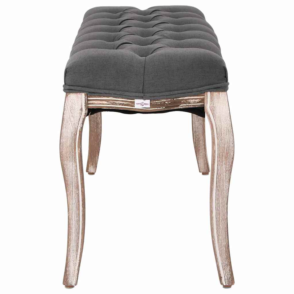 Vidaxl bankje 110x38x48 cm linnen massief hout donkergrijs